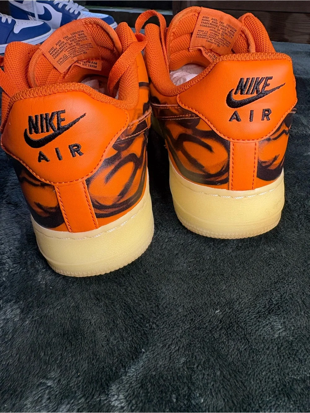 Nike Air Force 1 Low Orange Skeleton Halloween 2020 CU8067-800 Men’s Size 11.5
